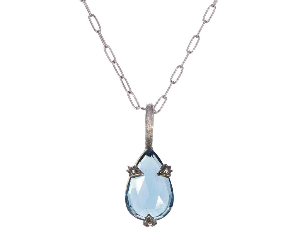 London Blue Topaz Charm Pendant ONLY zoom 1_cathy_waterman_platinum_london_blue_topaz_charm