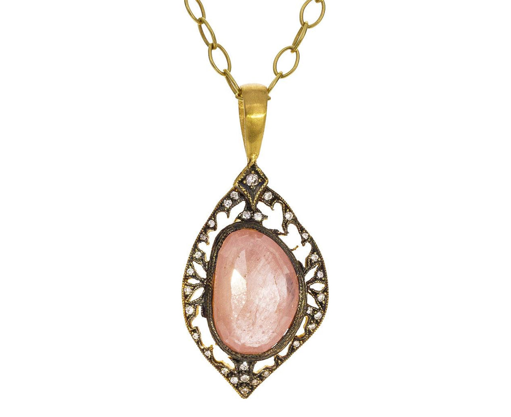 Rustic Pink Sapphire and Diamond Pendant ONLY zoom 1_cathy_waterman_gold_rustic_sapphire_diamond_pend