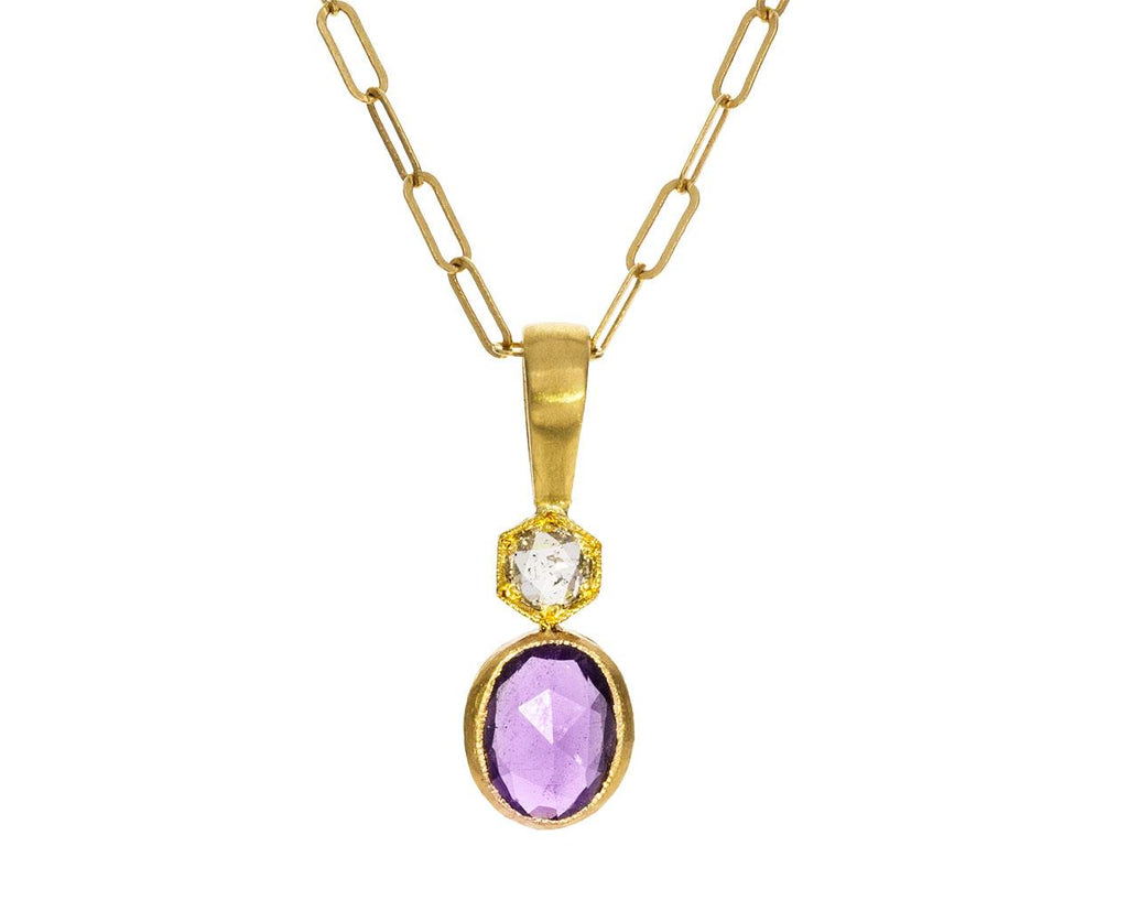 Violet Sapphire and Diamond Branch Pendant ONLY zoom 1_cathy_waterman_gold_sapphire_diamond_pendant