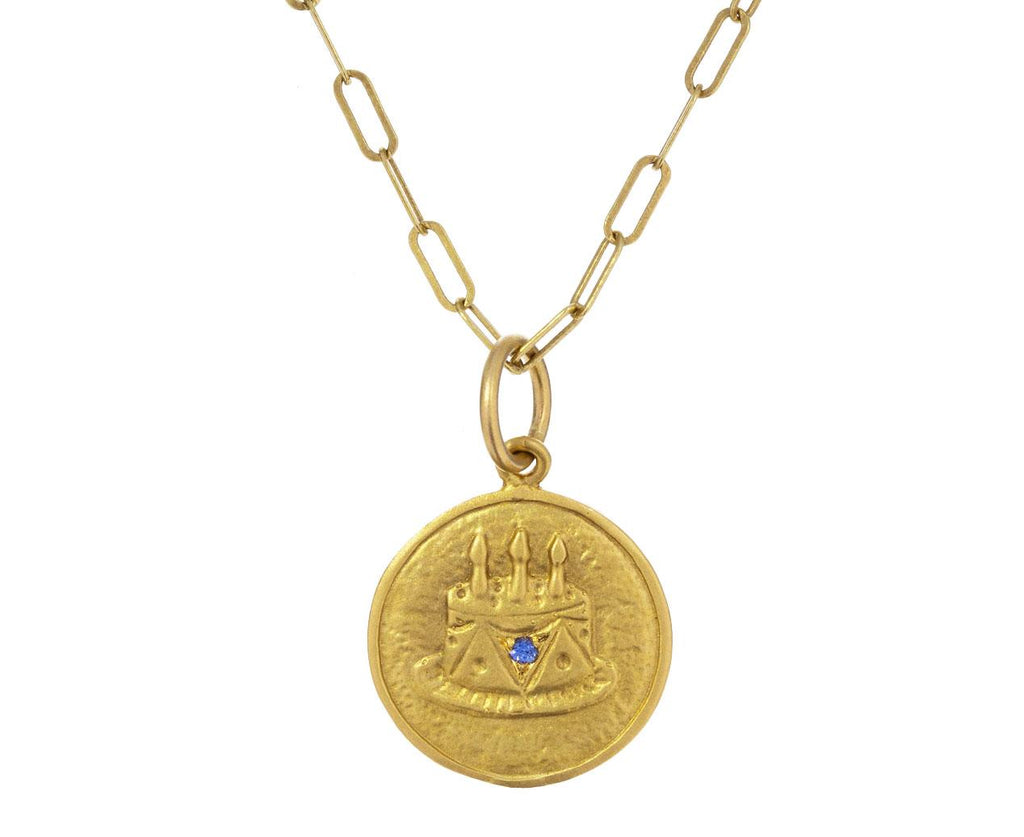 Blue Sapphire Happy Birthday Cake Charm Pendant ONLY zoom 1_cathy_waterman_gold_sapphire_birthday_cake_charm