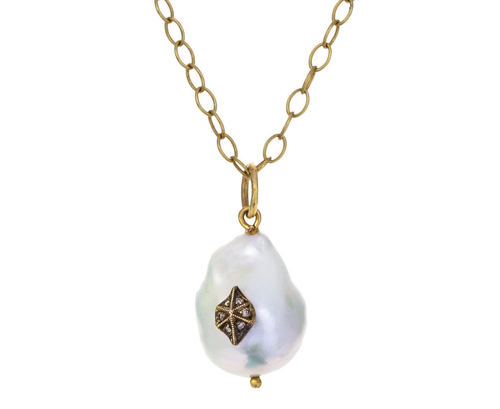 Baroque Pearl Diamond Charm Pendant ONLY zoom 1_cathy_waterman_gold_diamond_pearl_sandollar_char