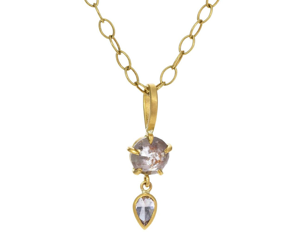 Rustic Diamond Charm Pendant ONLY zoom 1_cathy_waterman_gold_rustic_diamond_tear_shaped_c