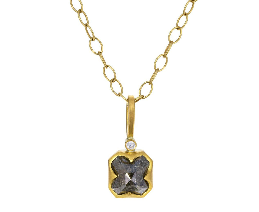 Rustic Diamond Charm Pendant ONLY zoom 1_cathy_waterman_gold_diamond_charm