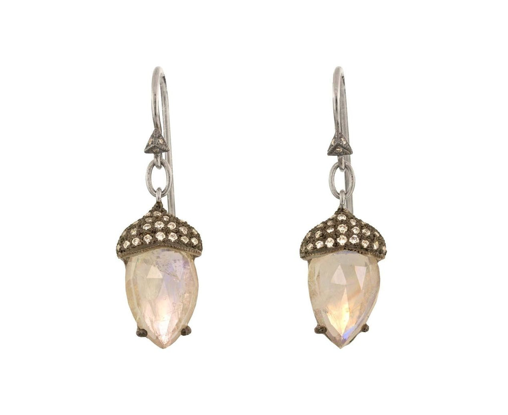 Rainbow Moonstone Acorn Earrings zoom 1