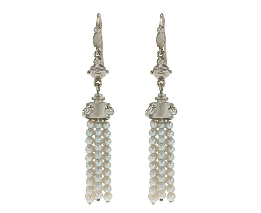 Pearl Turret Tassel Earrings zoom 1