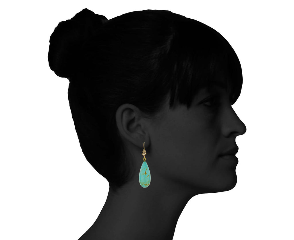 Turquoise Leaf Top Earrings zoom 9
