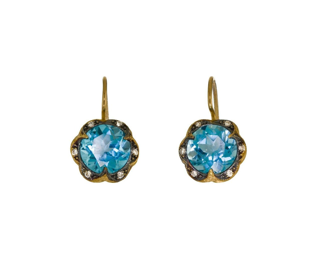 Blue Topaz Scalloped Frame Earrings zoom 1