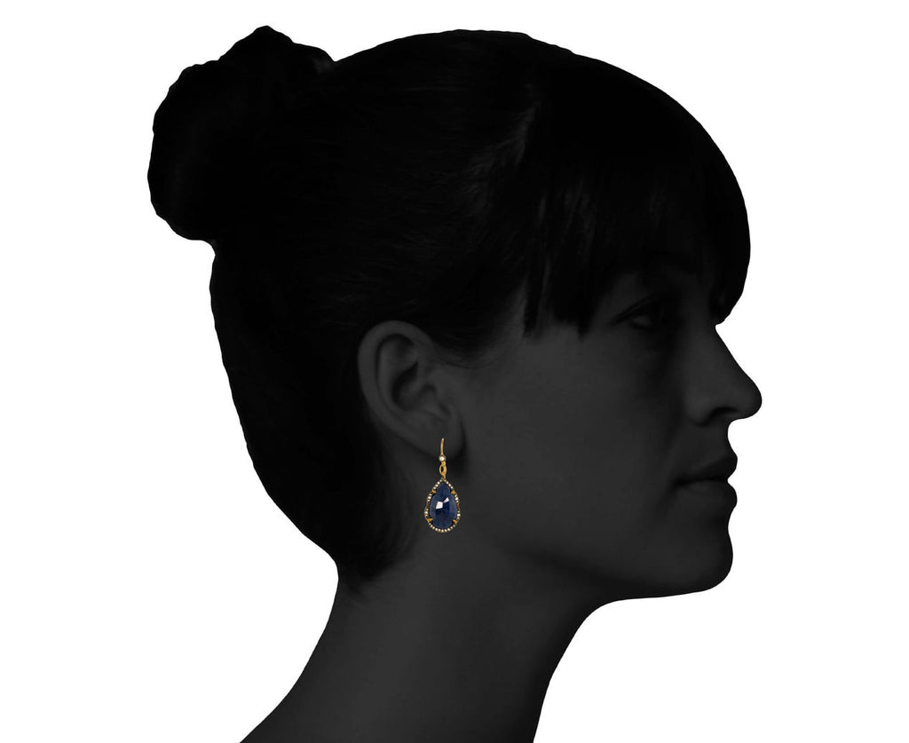 Blue Sapphire Arabesque Earrings zoom 9