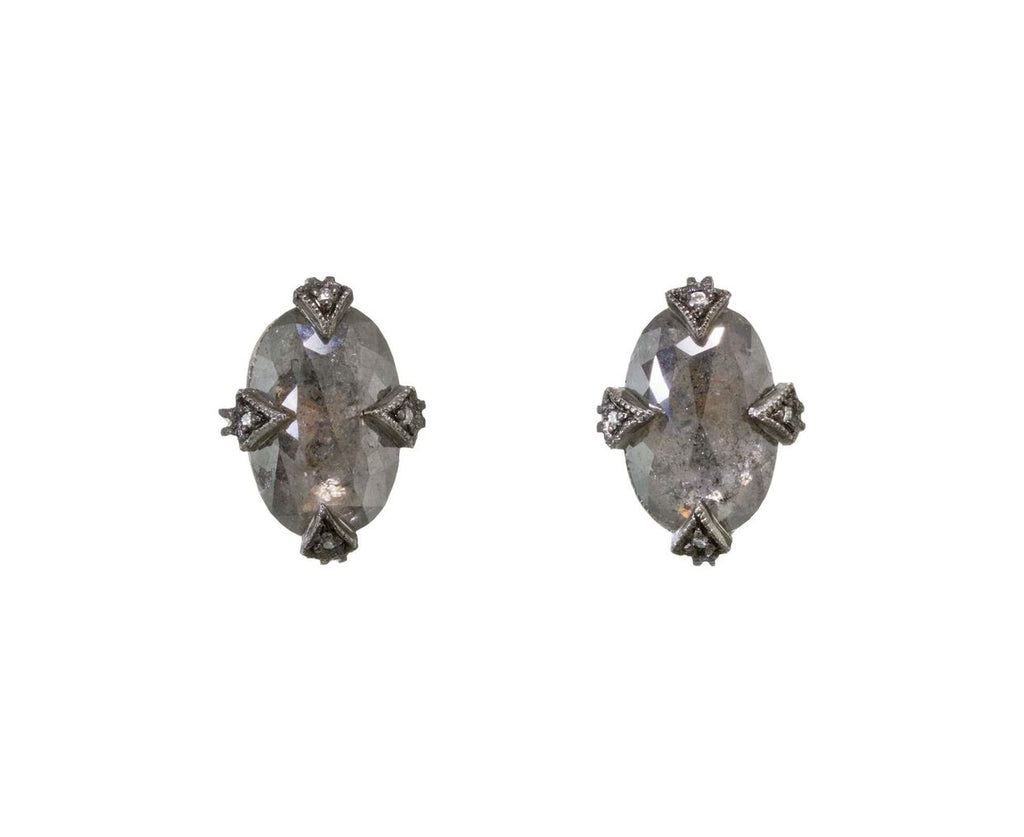 Rustic Diamond Post Earrings zoom 1