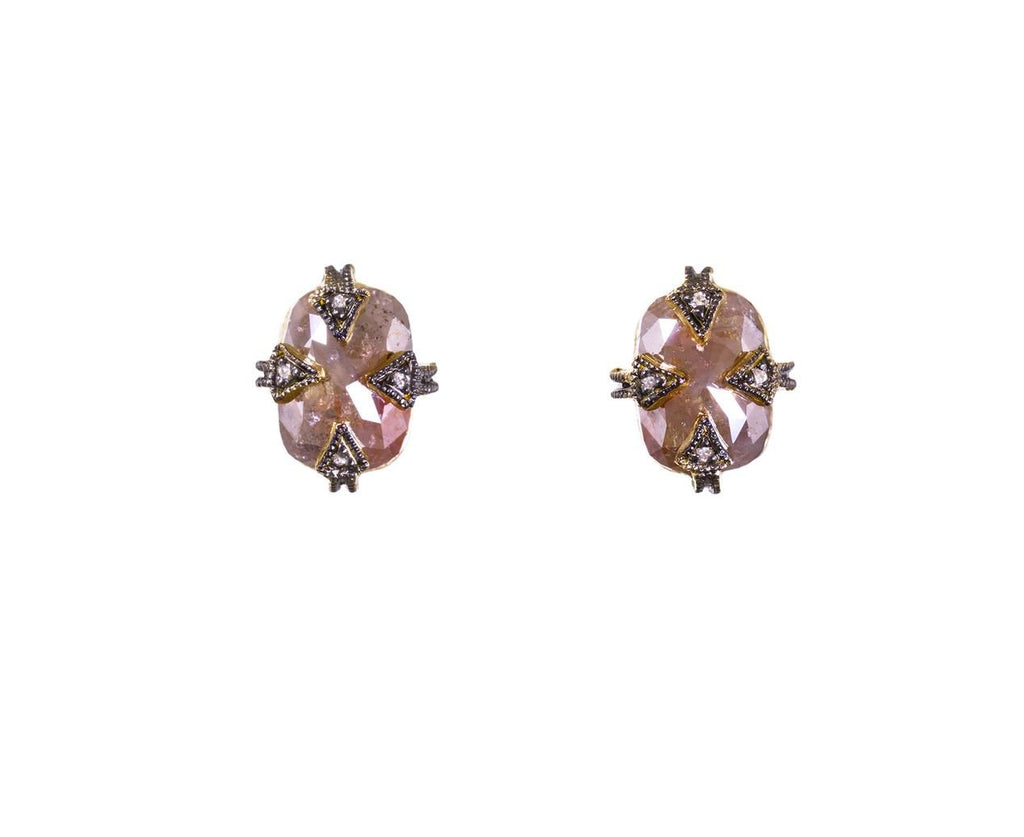 Rustic Diamond Thorn Post Earrings zoom 1_cathy_waterman_designer_gold_rustic_diamond_post