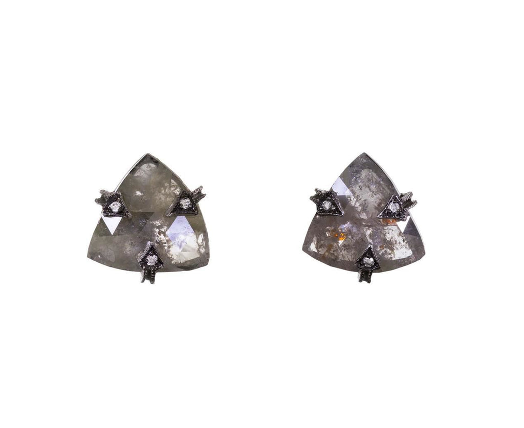 Triangular Rustic Post Diamond Thorn Post Earrings zoom 1_cathy_waterman_earrings