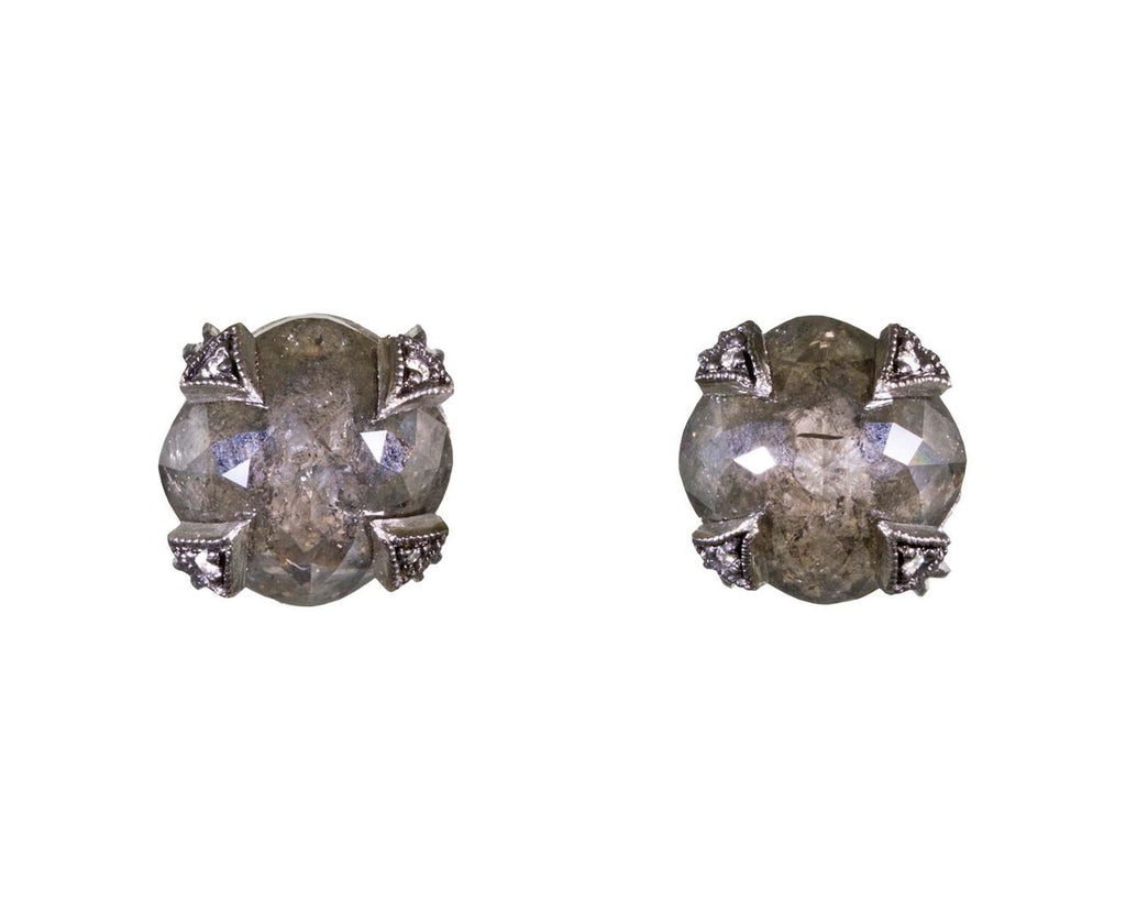 Rustic Diamond Post Earrings zoom 1