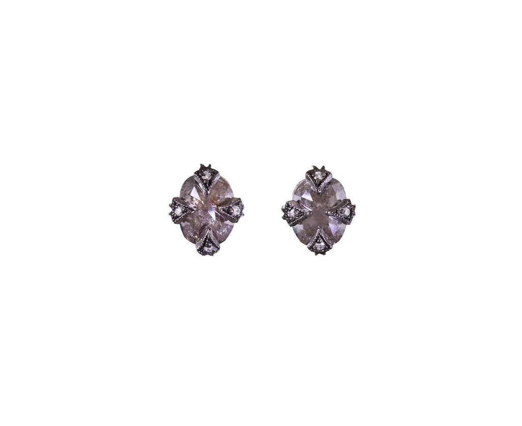 Rustic Diamond Earrings zoom 1_cathy_waterman_designer_earrings