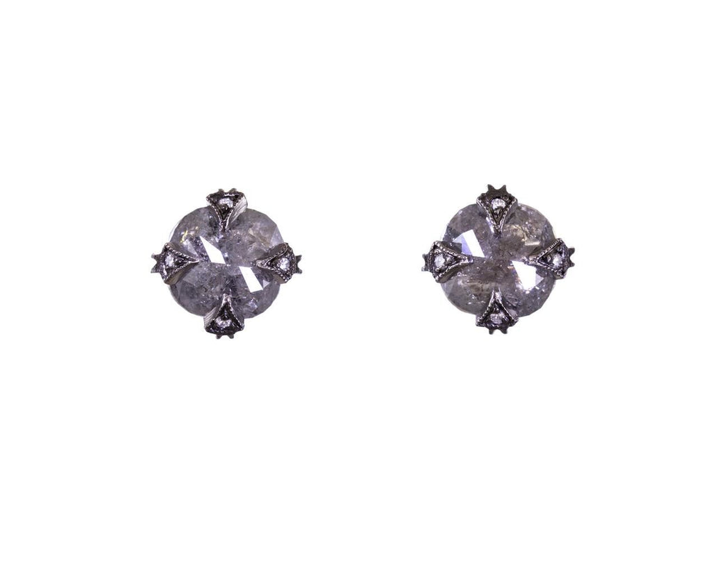 Rustic Diamond Thorn Post Earrings zoom 1_cathy_waterman_designer_platinum_rustic_gray_dia