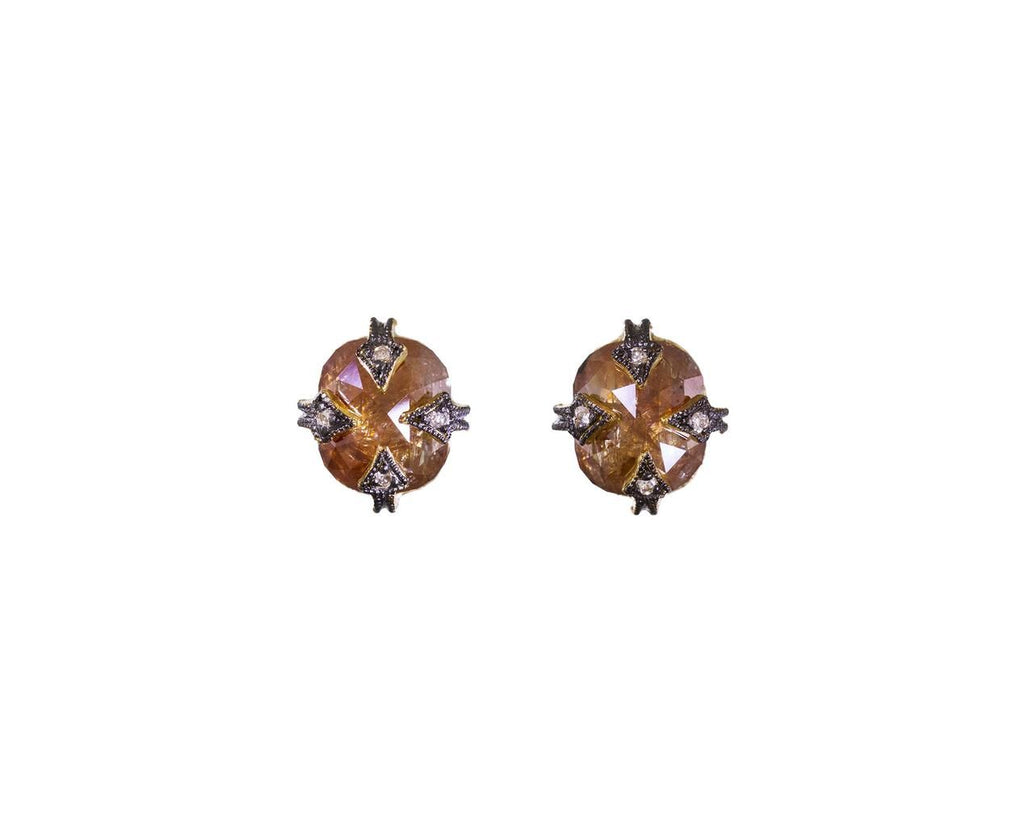 Rustic Diamond Earrings zoom 1_cathy_waterman_designer_earrings