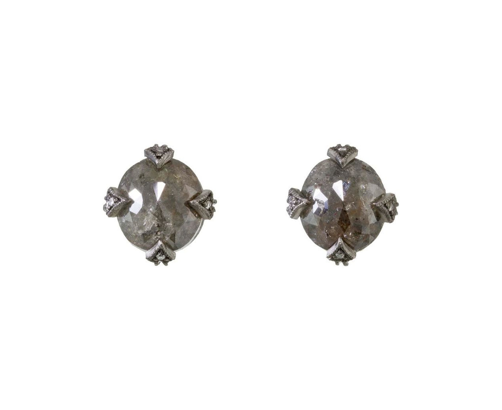 Rustic Diamond Post Earrings zoom 1