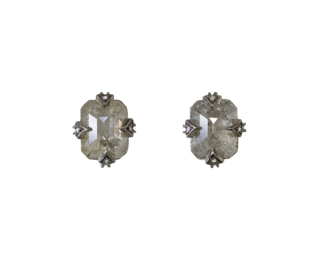 Rustic Diamond Post Earrings zoom 1