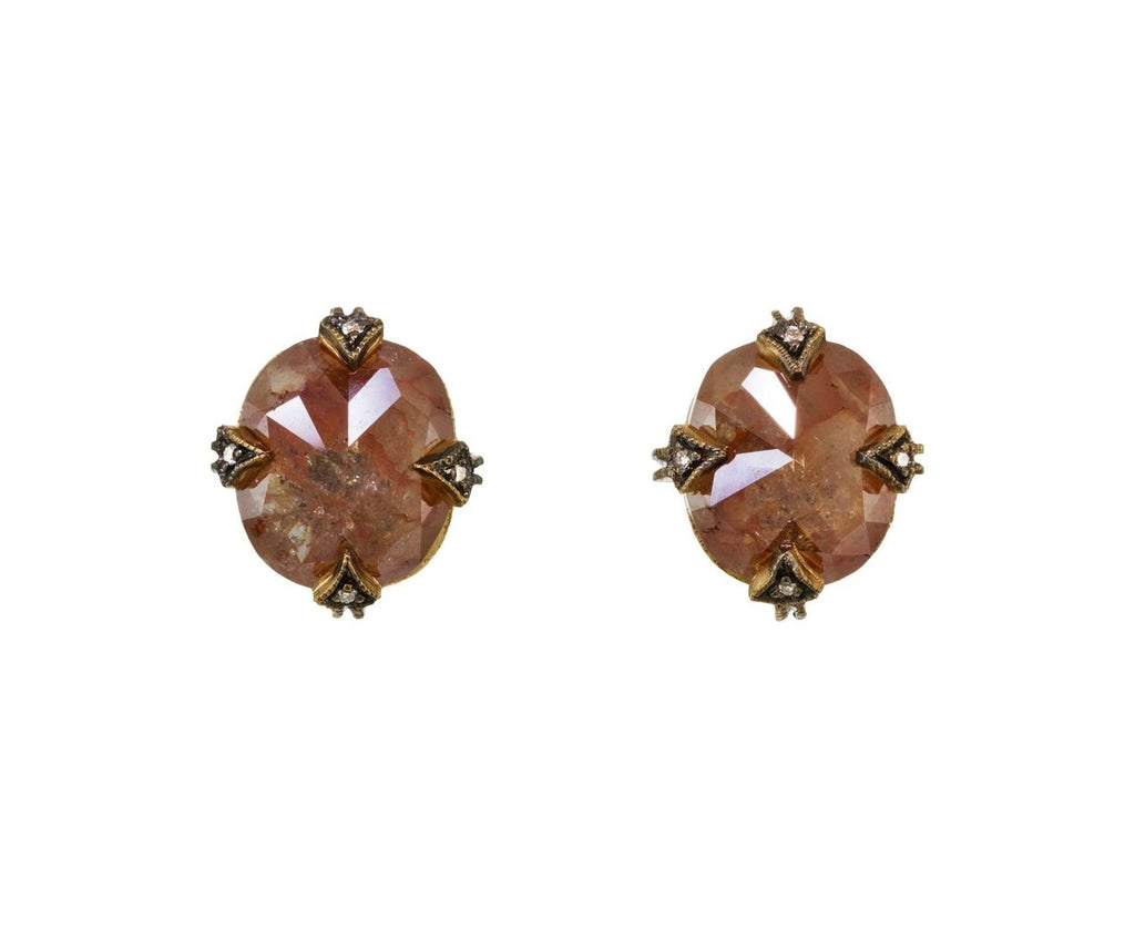 Rustic Diamond Post Earrings zoom 1
