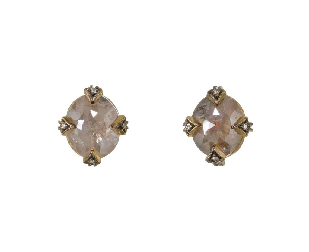 Rustic Diamond Post Earrings zoom 1
