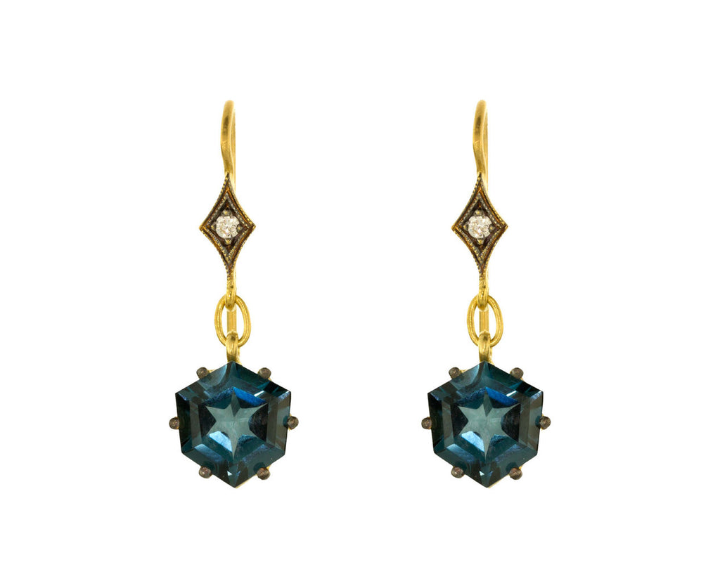 London Blue Topaz Shield Earrings zoom 1