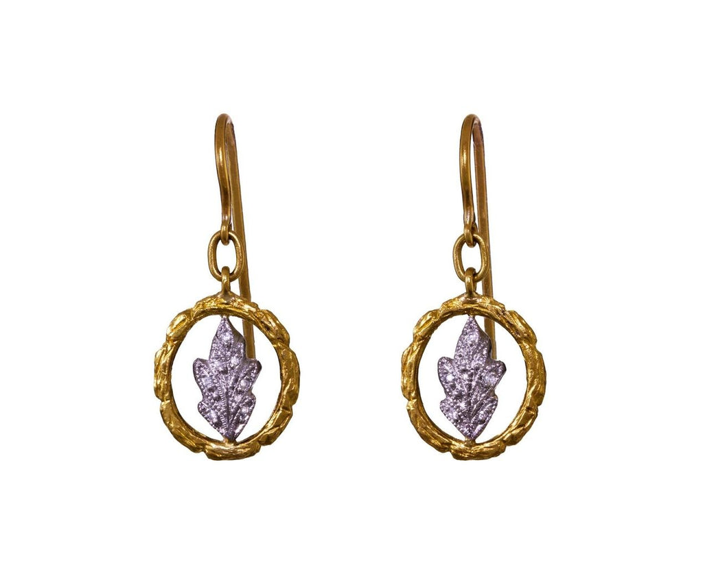 Branched Frame Leaf Earrings zoom 1
