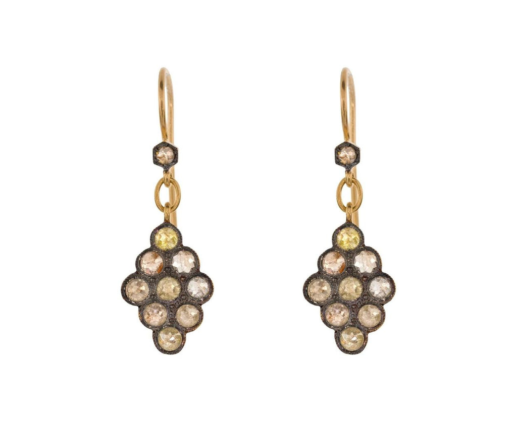 Rustic Diamond Scalloped Earrings zoom 1