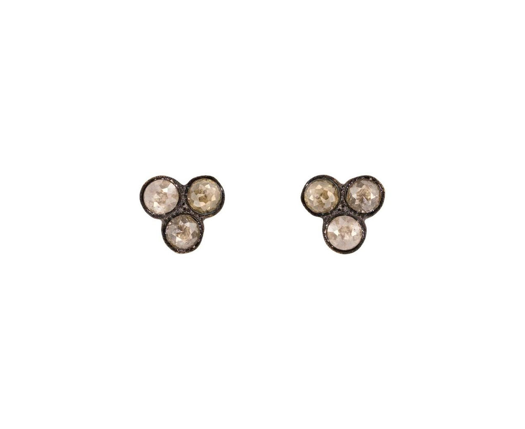 Rustic Scalloped Diamond Earrings zoom 1