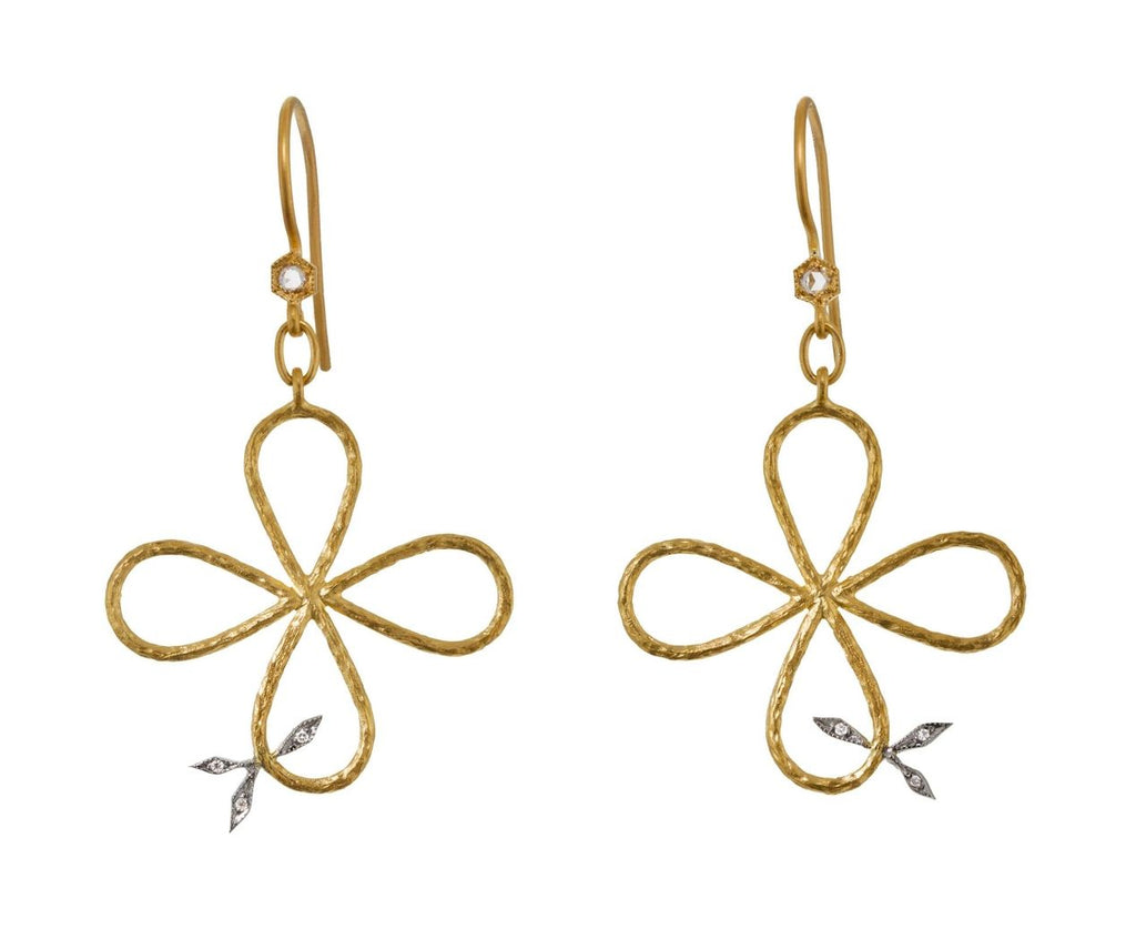 Branched Four Petal Earrings zoom 1