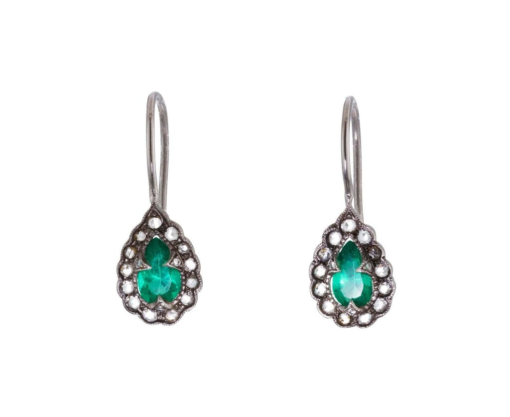 Emerald Diamond Frame Earrings zoom 1