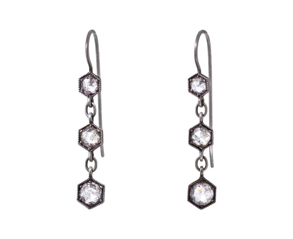 Triple Gray Diamond Earrings zoom 1