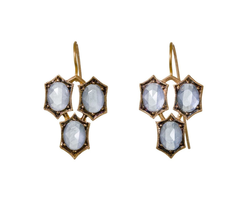 Aquamarine Honeycomb Earrings zoom 1