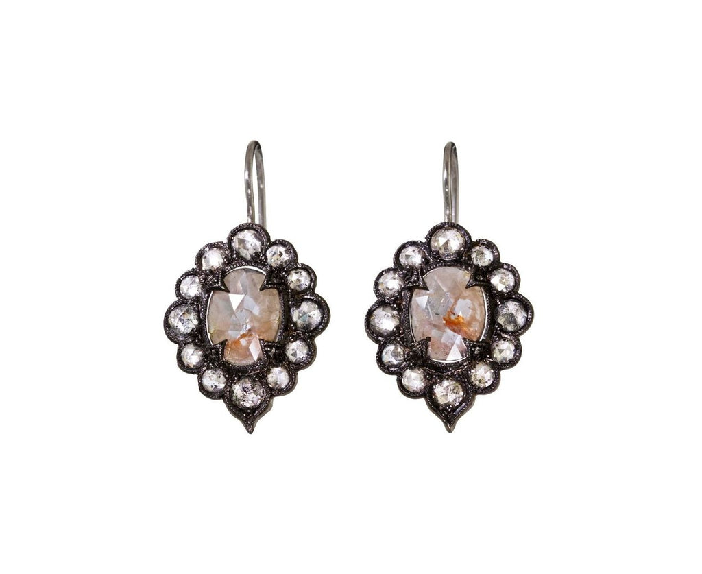 Rustic Diamond Lace Edged Earrings zoom 1