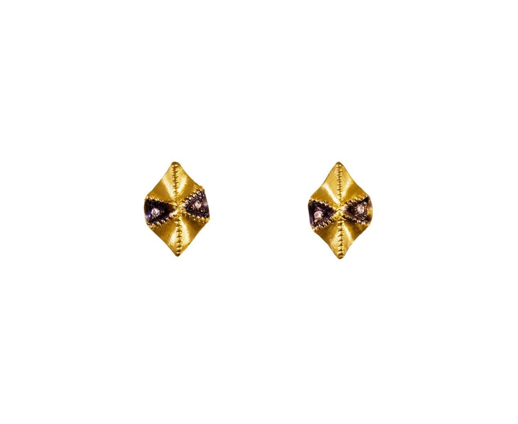 Tiny Sand Dollar Earrings with Diamonds zoom 1-cathy-waterman-earrings
