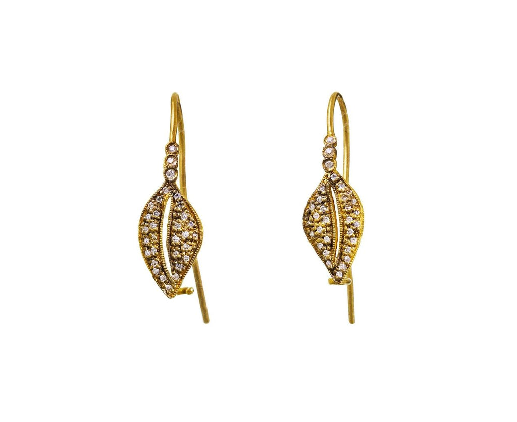 Small Diamond Leaf Earrings zoom 1