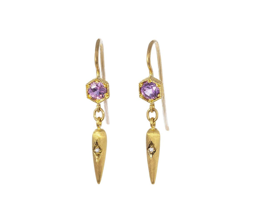 Pink Sapphire Hexagonal Egyptian Drop Earrings zoom 1_cathy_waterman_diamond_sapphire_eqyptian_earring