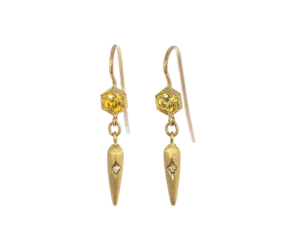 Yellow Sapphire Hexagonal Egyptian Drop Earrings zoom 1_cathy_waterman_diamond_sapphire_eqyptian_earring