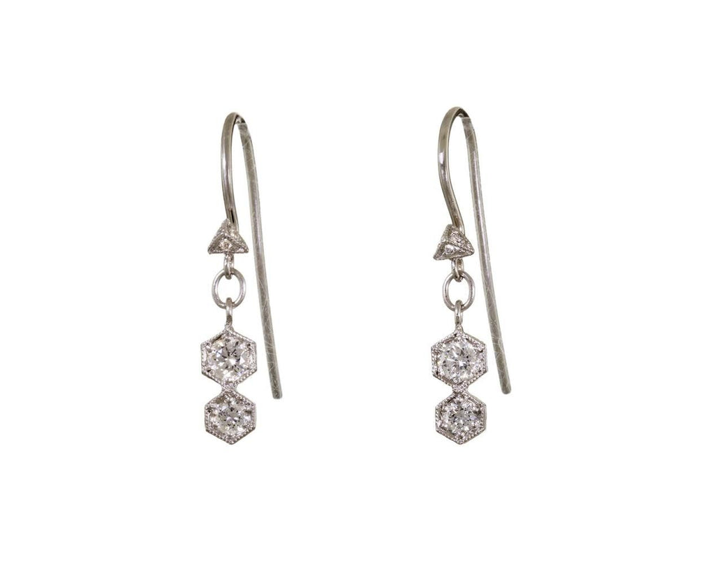 Double Hexagon Diamond Earrings zoom 1-cathy-waterman-earrings