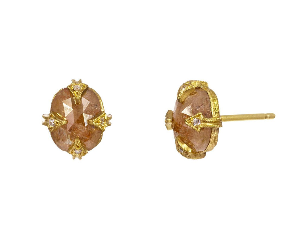 Golden Rustic Diamond Earrings zoom 1_cathy_waterman_gold_rustic_diamond_earrings