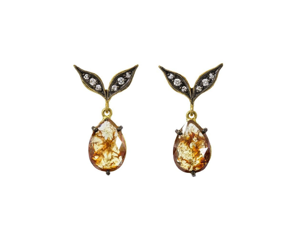 Rustic Diamond Pear Earrings zoom 1_cathy_waterman_gold_rustic_diamond_pear_earrings
