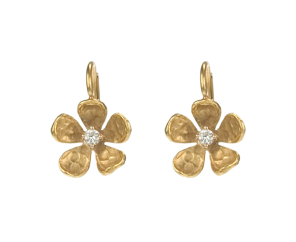 Gold Violet Earrings zoom 1