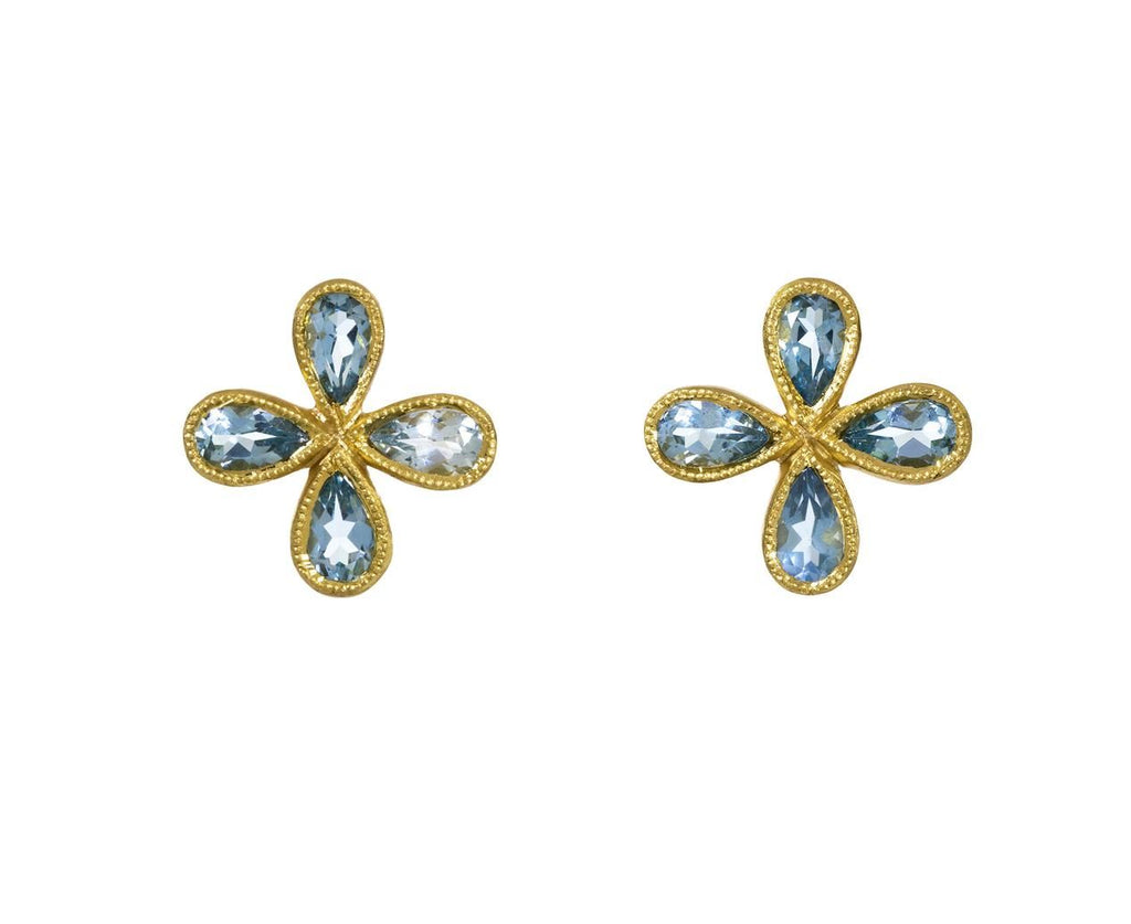 Aquamarine Star Post Earrings zoom 1_cathy_waterman_gold_aqua_star_post_earrings