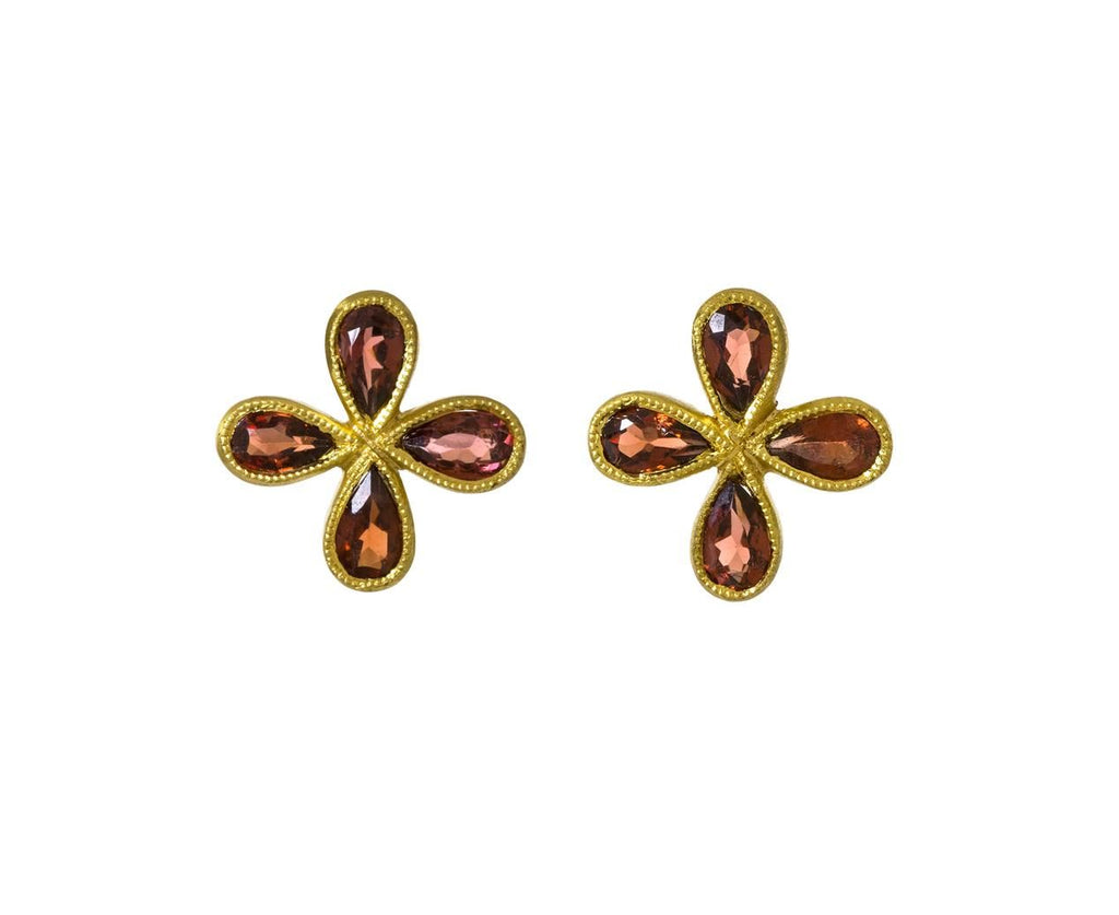 Garnet Star Post Earrings zoom 1_cathy_waterman_gold_garnet_star_post_earrings