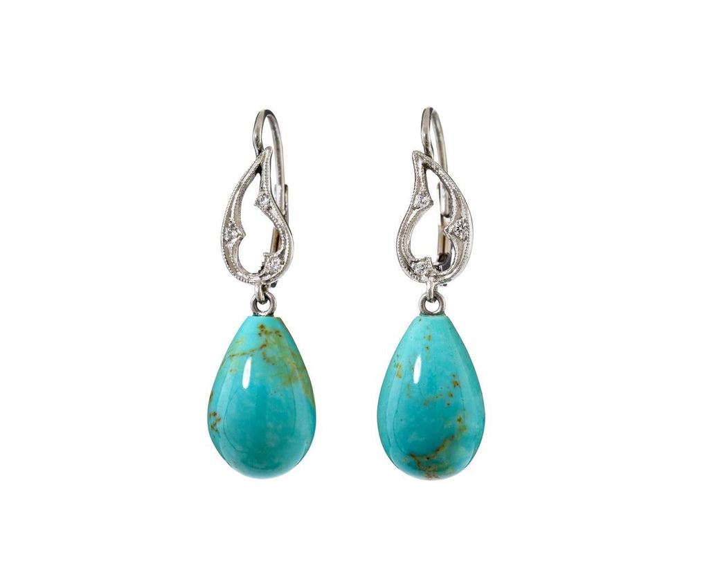 Turquoise Paisley Top Dangle Earrings zoom 1_cathy_waterman_platinum_diamond_turquoise_paisle