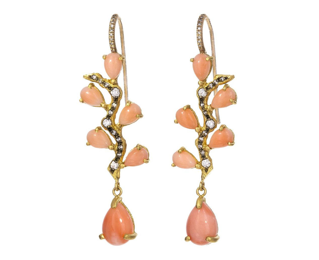 Coral and Diamond Branch Earrings zoom 1_cathy_waterman_gold_diamond_coral_branch_earring