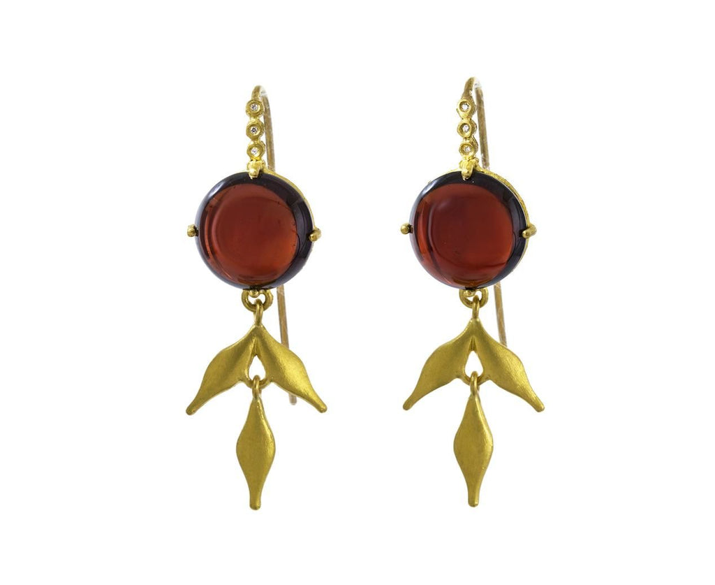 Garnet Wheat Leaf Earrings zoom 1_cathy_waterman_gold_diamond_garnet_wheat_earring