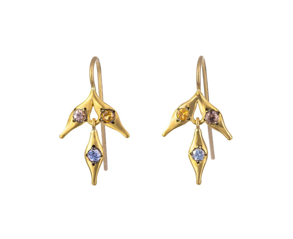 Triple Sapphire Flexible Wheat Earrings zoom 1_cathy_waterman_gold_sapphire_flexible_wheat_earr