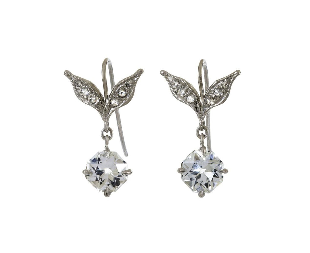 White Topaz and Diamond Double Leaf Earring zoom 1_cathy_waterman_platinum_diamond_topaz_leaf_earri