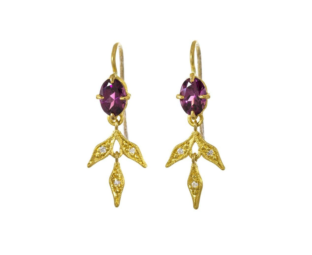 Rhodolite Garnet Lyrical Wheat Earrings zoom 1_cathy_waterman_gold_diamond_garnet_lyrical_wheat