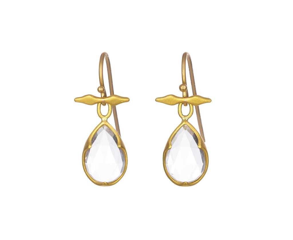 Rose Cut Topaz Bow Top Earrings  zoom 1_cathy_waterman_gold_topaz_bow_top_thorn_earrings