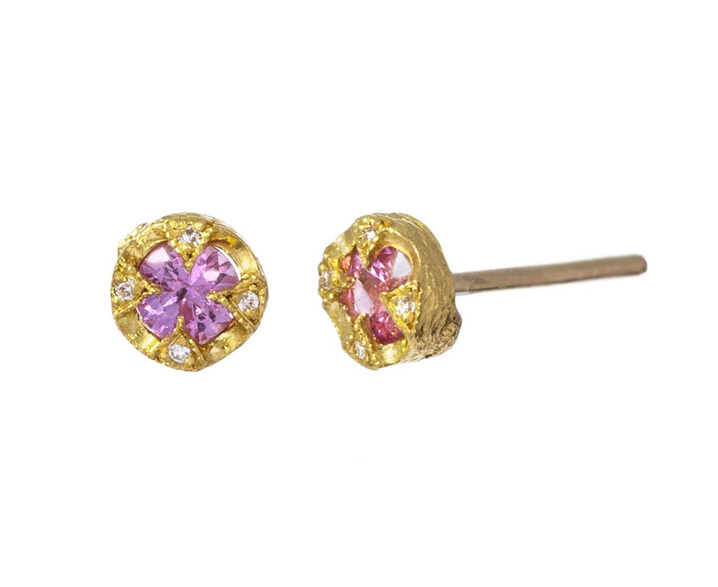 Pink Sapphire Diamond Branch Frame Earrings zoom 1_cathy_waterman_gold_diamond_sapphire_earrings